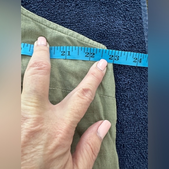 Dana Bachman Olive/Khaki Sleeveless Linen Blend Button Down Shirt Size XXL - Picture 8 of 10